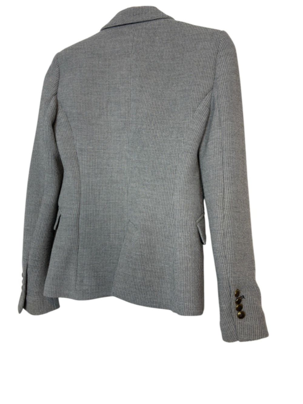 Zara Knit Blazer Jacket Gray Textured Tailored Old Money Preppy Size S - Picture 10 of 11
